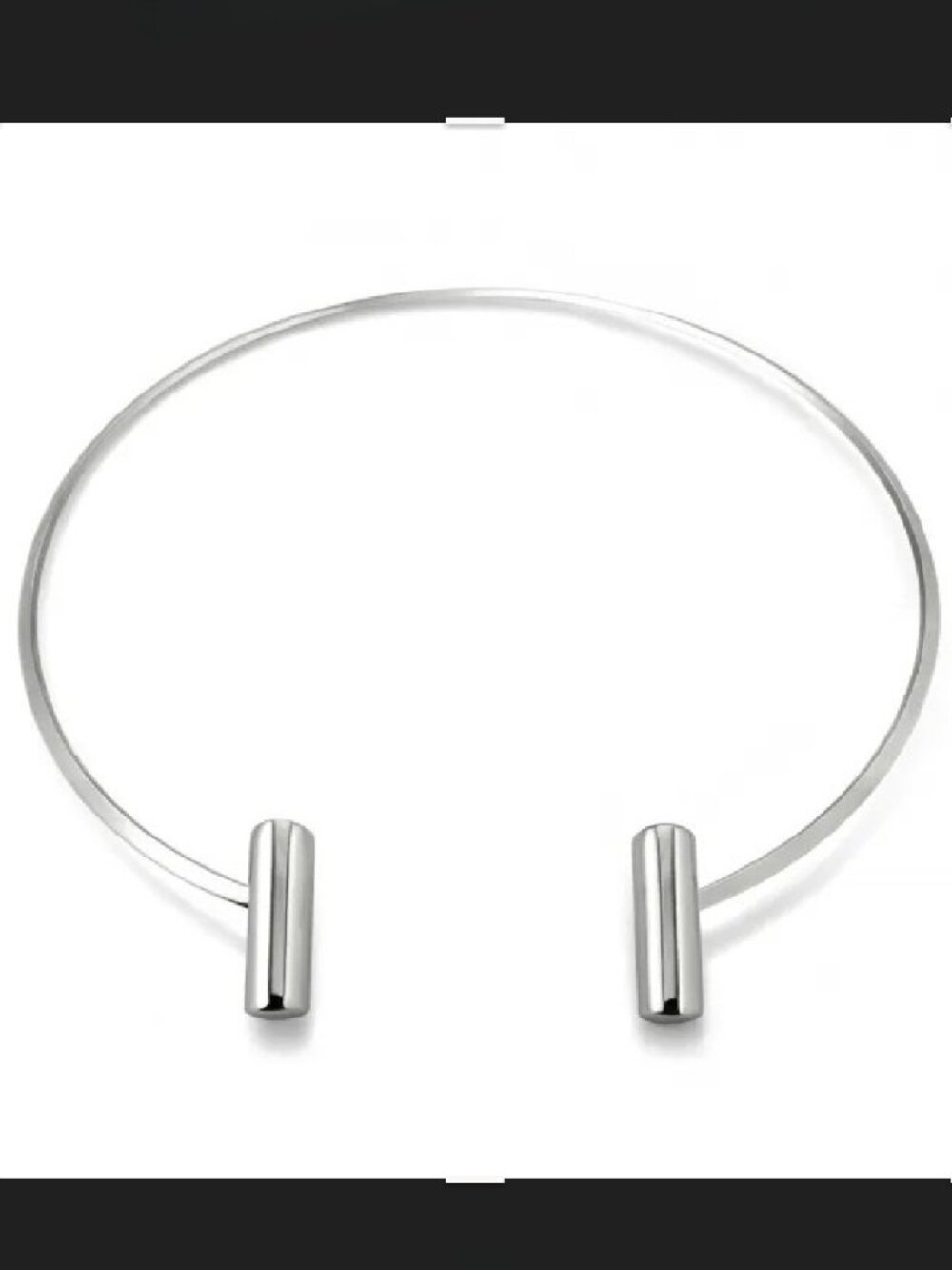 Capwell + Co silver bar collar necklace